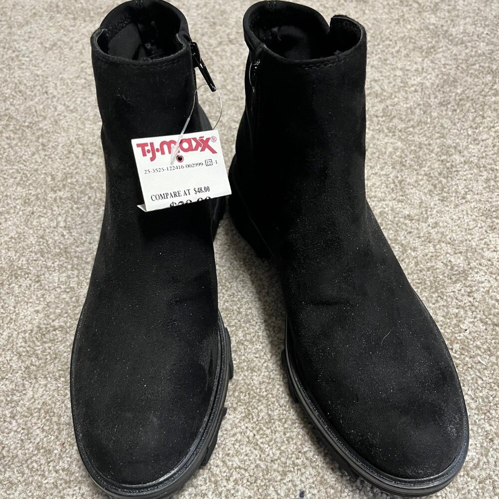 Unisa Unwadi Chunky Booties Ankle Boots Black Size 7.5M  New w/ tags